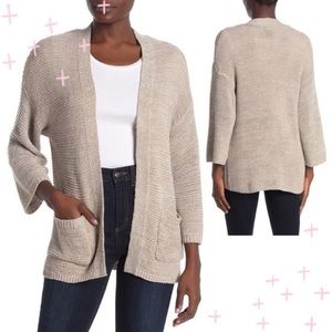 NWT CENY taupe knit open front cardigan size XL